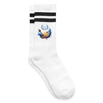 Saint Luke: Künstlerische Vision - Gestreifte Tennissocken - Weiß/Schwarz - Rechts