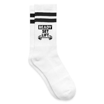 Ready Set Lift - Striped tennis socks - white/black - Right