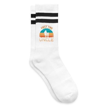 First time uncle - Striped tennis socks - white/black - Right