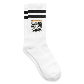 Mechanicangelo Hemd für Automechaniker und Künstler - Gestreifte Tennissocken - Weiß/Schwarz - Rechts