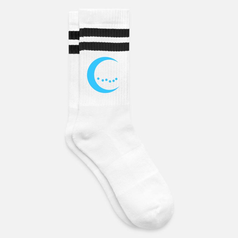 Blå måne med vindspel - Striped tennis socks - white/black