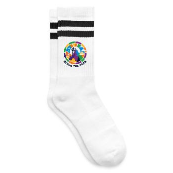 Colorful Summit Storm Mountaineer Climber Summit - Striped tennis socks - white/black - Right