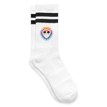 Lion arc en ciel lunettes soleil - Chaussettes de tennis - blanc/noir - Droite