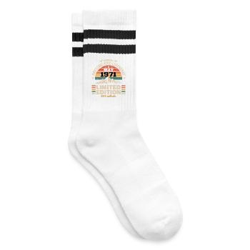 Mai 1971 – Mai 1971 - Gestreifte Tennissocken - Weiß/Schwarz - Rechts
