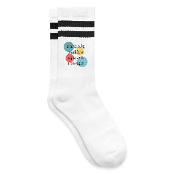GELIEBTE. VIELEN DANK. DANKE HERRIN. GELIEBTE - Gestreifte Tennissocken - Weiß/Schwarz - Rechts