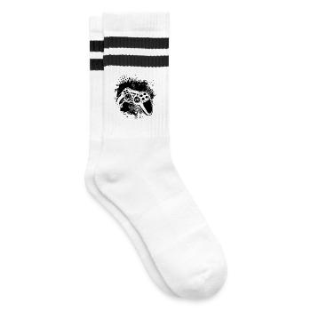 Game Controllers - Striped tennis socks - white/black - Right