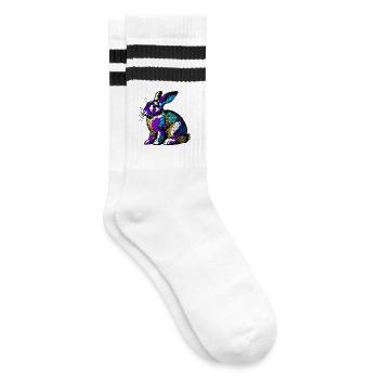 Rabbit - Striped tennis socks - white/black - Right