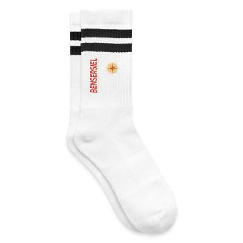 Bensersiel - Gestreifte Tennissocken - Weiß/Schwarz - Rechts
