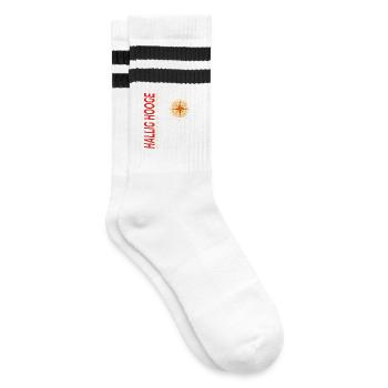 Hallig Hooge - Gestreifte Tennissocken - Weiß/Schwarz - Rechts