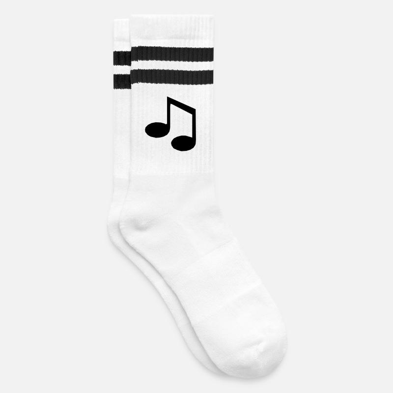 Music note - Striped tennis socks - white/black