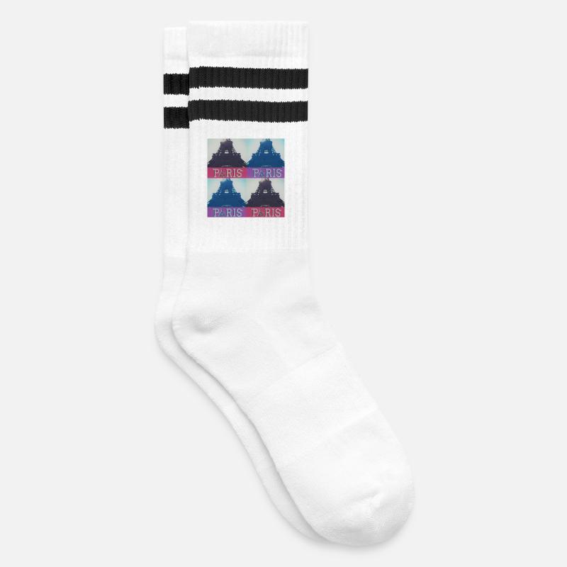 paris eiffel - Gestreifte Tennissocken - Weiß/Schwarz