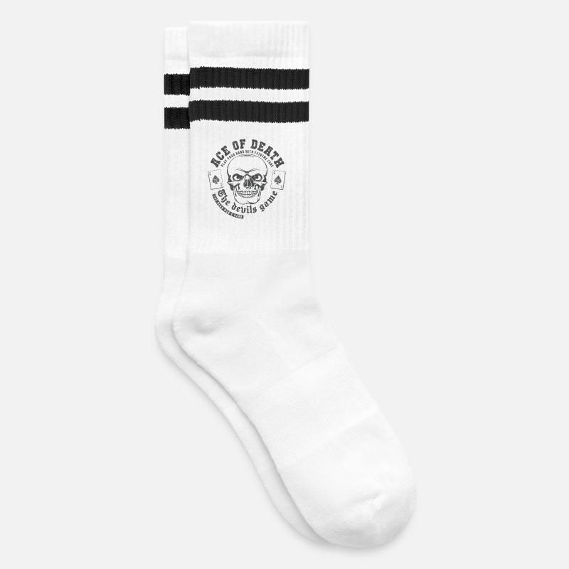 Ass des Todes - Gestreifte Tennissocken - Weiß/Schwarz
