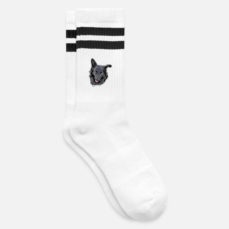 Mudi - Striped tennis socks - white/black