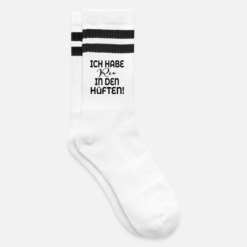 TANZEN HÜFTE BEWEGUNG - Gestreifte Tennissocken - Weiß/Schwarz