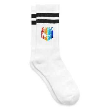 Kite - Gestreifte Tennissocken - Weiß/Schwarz - Rechts