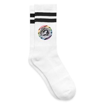Mignon licorne arc-en-ciel papier découpé - Chaussettes de tennis - blanc/noir - Droite