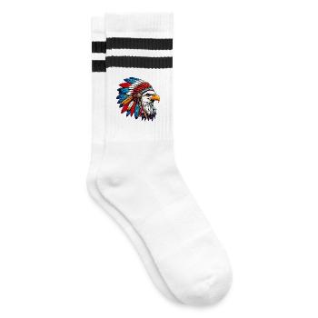 American Indian Eagle American Red Skins - Striped tennis socks - white/black - Right