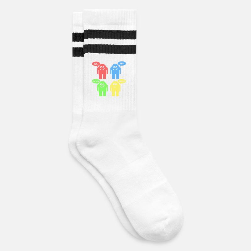 Funny Men - Striped tennis socks - white/black
