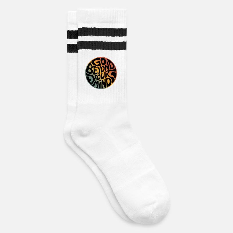 Go Beyond Your Mind - Striped tennis socks - white/black