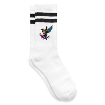 Hummingbird - Striped tennis socks - white/black - Right