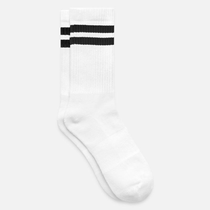 Star '75 - Striped tennis socks - white/black