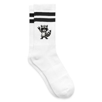 raton laveur avec pose de roche raton laveur musicien de musique rock - Chaussettes de tennis - blanc/noir - Droite