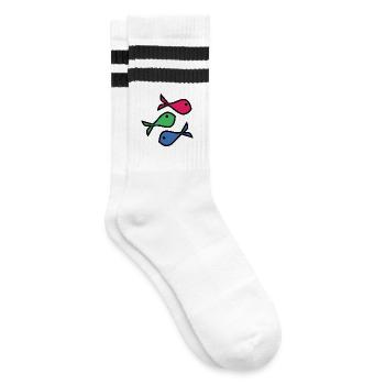 POISSON. MEMOIRE. SARDINE. POISSON D'AVRIL. MER - Chaussettes de tennis - blanc/noir - Droite