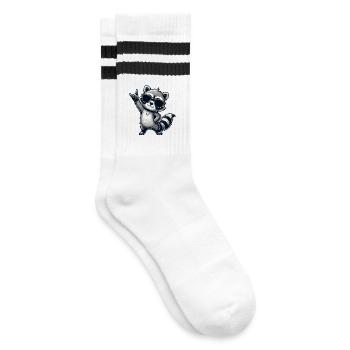 raton laveur avec pose de roche raton laveur musicien de musique rock - Chaussettes de tennis - blanc/noir - Droite