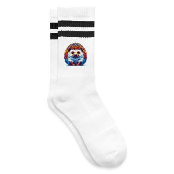 Igel - Gestreifte Tennissocken - Weiß/Schwarz - Rechts