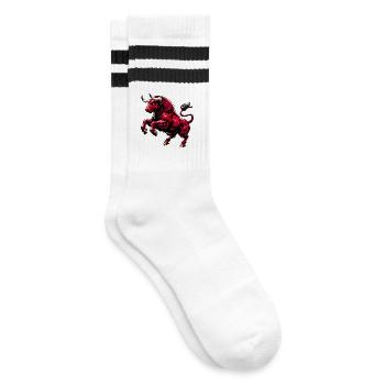 Bull - Striped tennis socks - white/black - Right