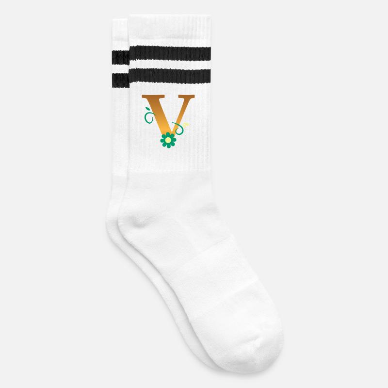 V - Striped tennis socks - white/black