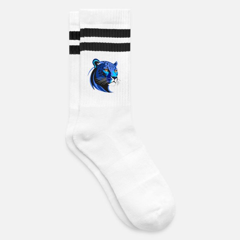 PANTER BLU - Gestreifte Tennissocken - Weiß/Schwarz