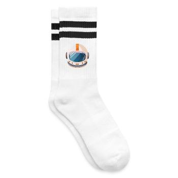 Retro space helmet - Striped tennis socks - white/black - Right