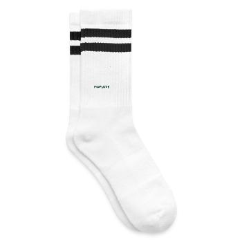 Geometrisches Herz mit Karte - Gestreifte Tennissocken - Weiß/Schwarz - Rechts