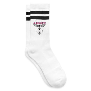 Airsoft Retiree Airsoft Player Retirement Retirement - Striped tennis socks - white/black - Right