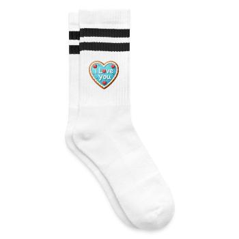 Valentine's Day Heart Gift Valentine's Day - Striped tennis socks - white/black - Right