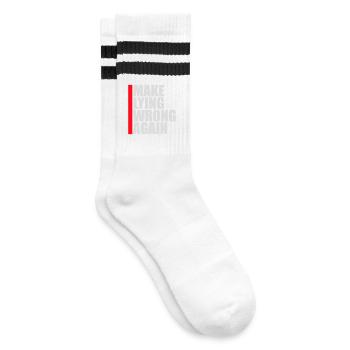 Make Lying Wrong Again Political Statement Shirt - Striped tennis socks - white/black - Right