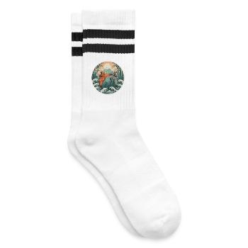 Kung Fu Martial Arts - Striped tennis socks - white/black - Right