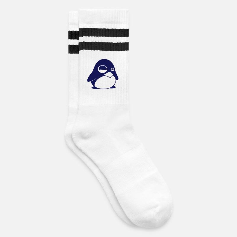 TUX Penguin, LINUX v2.0 - Chaussettes de tennis - blanc/noir