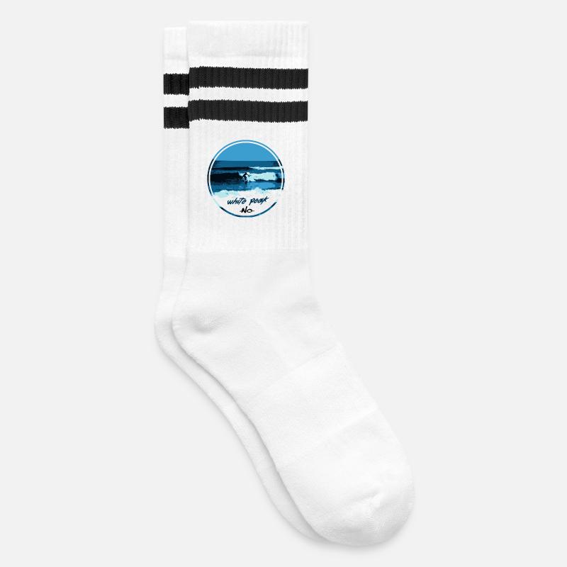 Weißer Peak - Gestreifte Tennissocken - Weiß/Schwarz