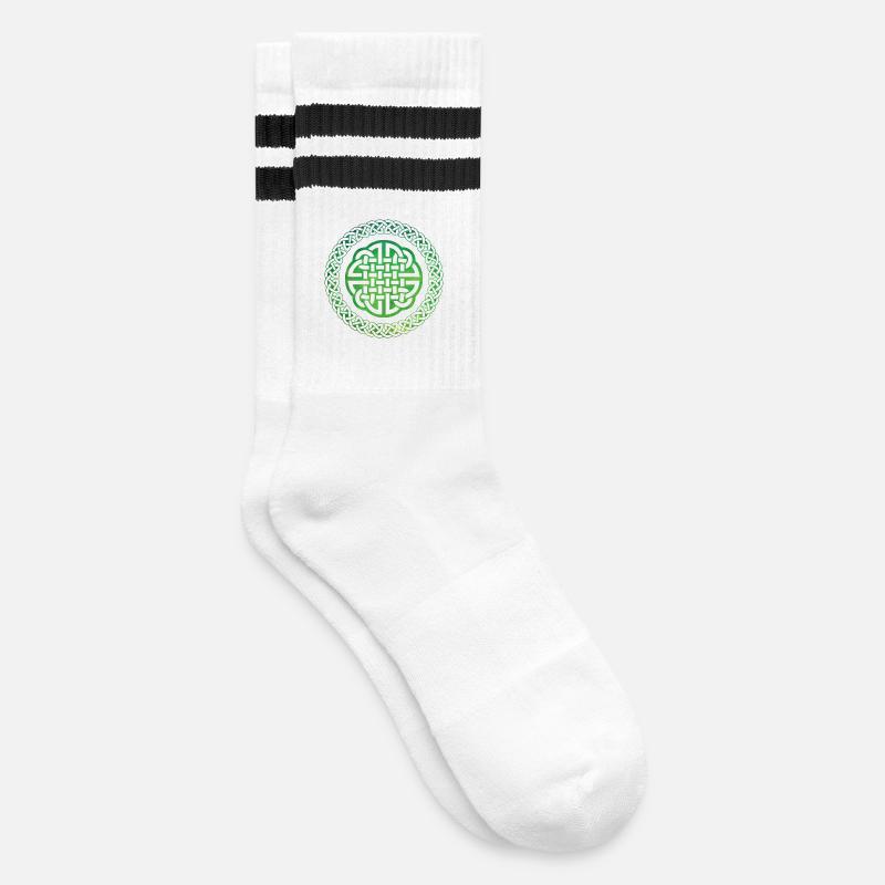 Celtic Knot - Striped tennis socks - white/black