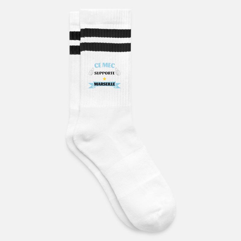 Ce mec supporte Marseille - Chaussettes de tennis - blanc/noir