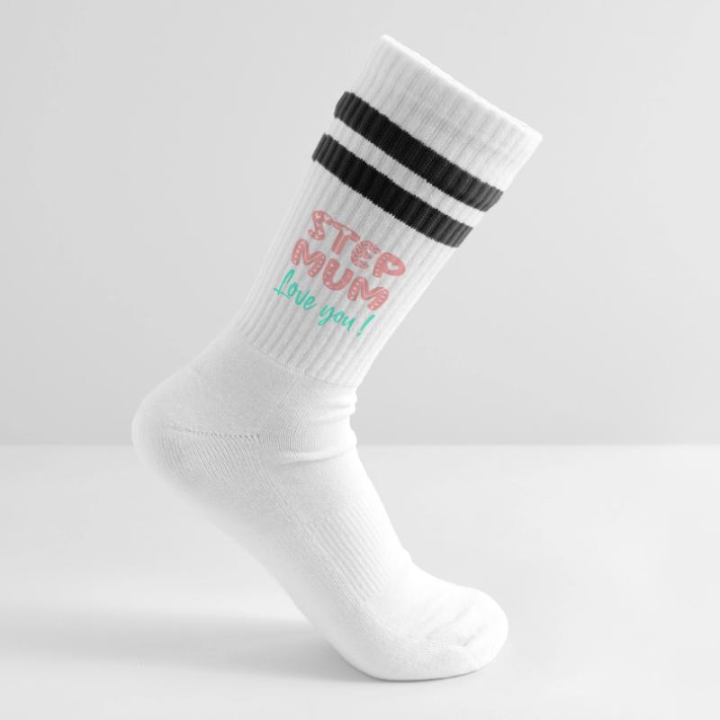 STIEFMUTTER - ICH LIEBE DICH MUTTERTAG - STIEFMUTTER Gestreifte Tennissocken