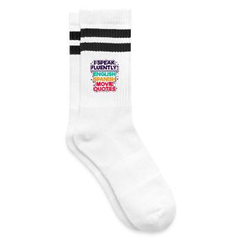 Cinema Statement Movies Movies Binge Watching - Striped tennis socks - white/black - Right