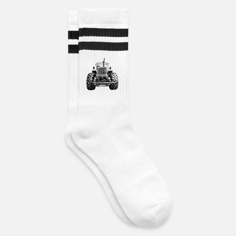 MB trac Front - Gestreifte Tennissocken - Weiß/Schwarz