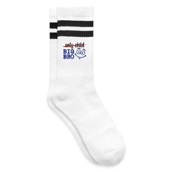 Only Child Big Brother Statement Brother's Heart - Striped tennis socks - white/black - Right