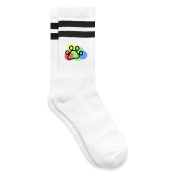 Animals Pets Cuddly toy Favorite animal Pet - Striped tennis socks - white/black - Right