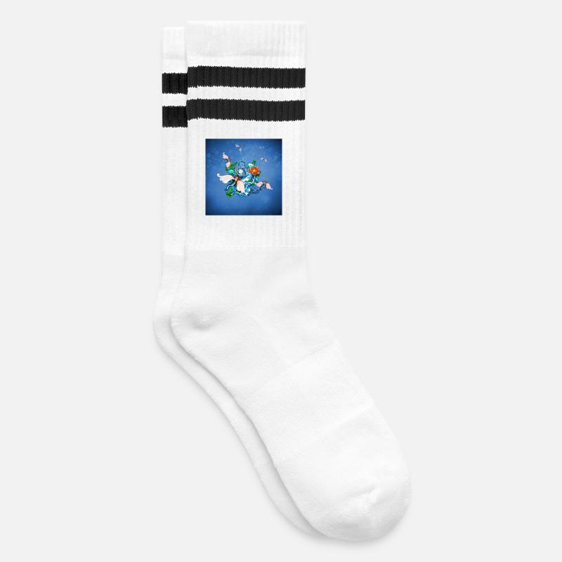Wunderbares Tier - Gestreifte Tennissocken - Weiß/Schwarz