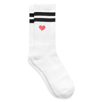 I Love Pets Heart Animals Statement Pet - Striped tennis socks - white/black - Right