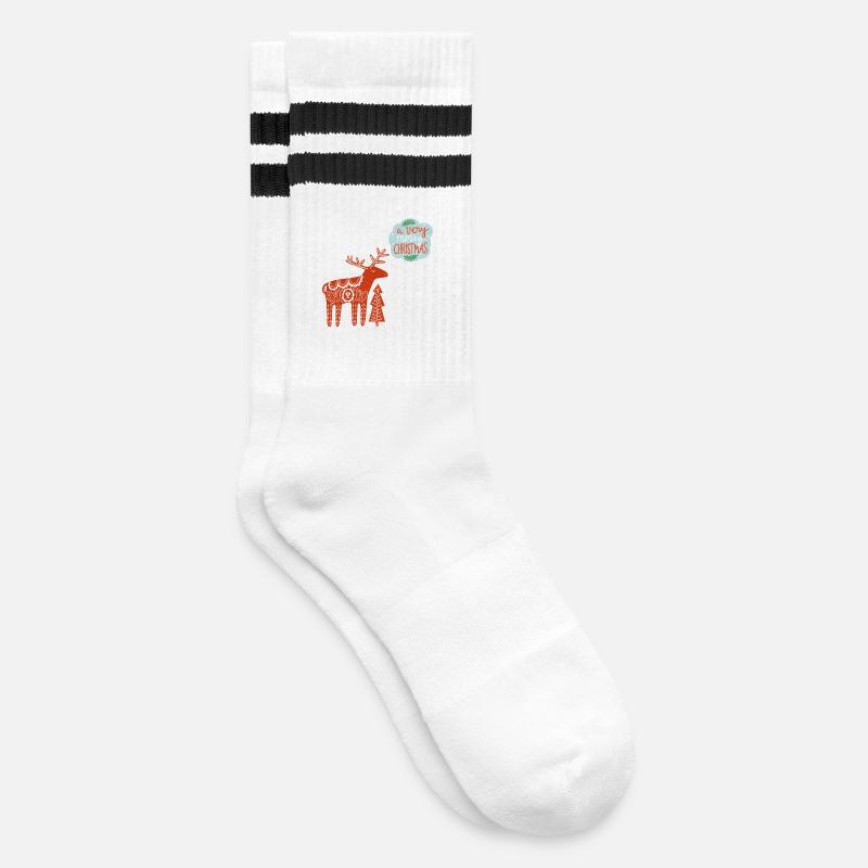 a very merry Christmas - Striped tennis socks - white/black